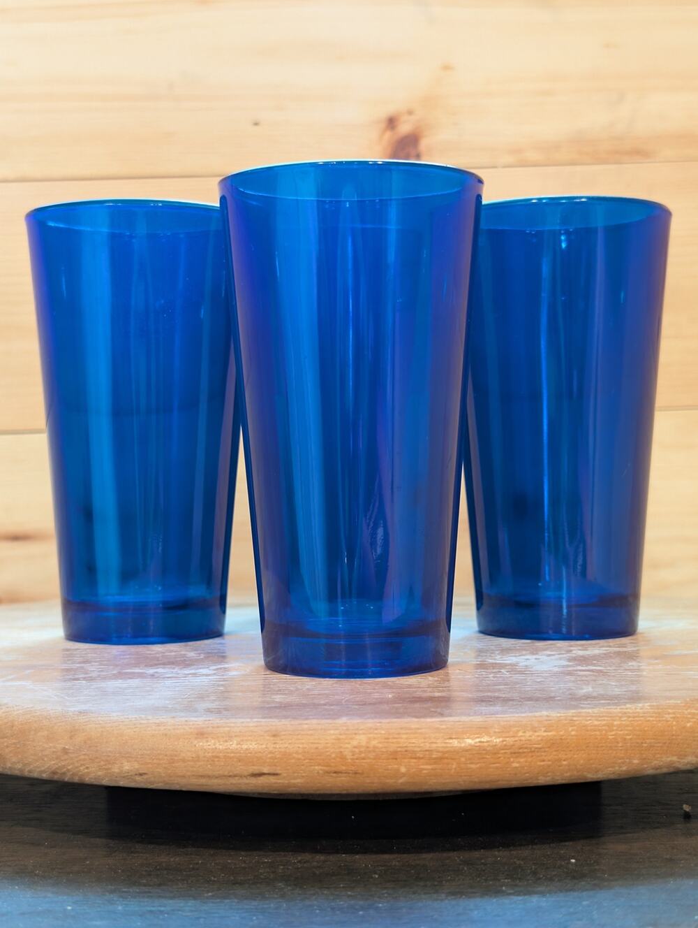 EPUR Glass Cobalt Sapphire Blue Tumblers - Set of 4 - 16 oz